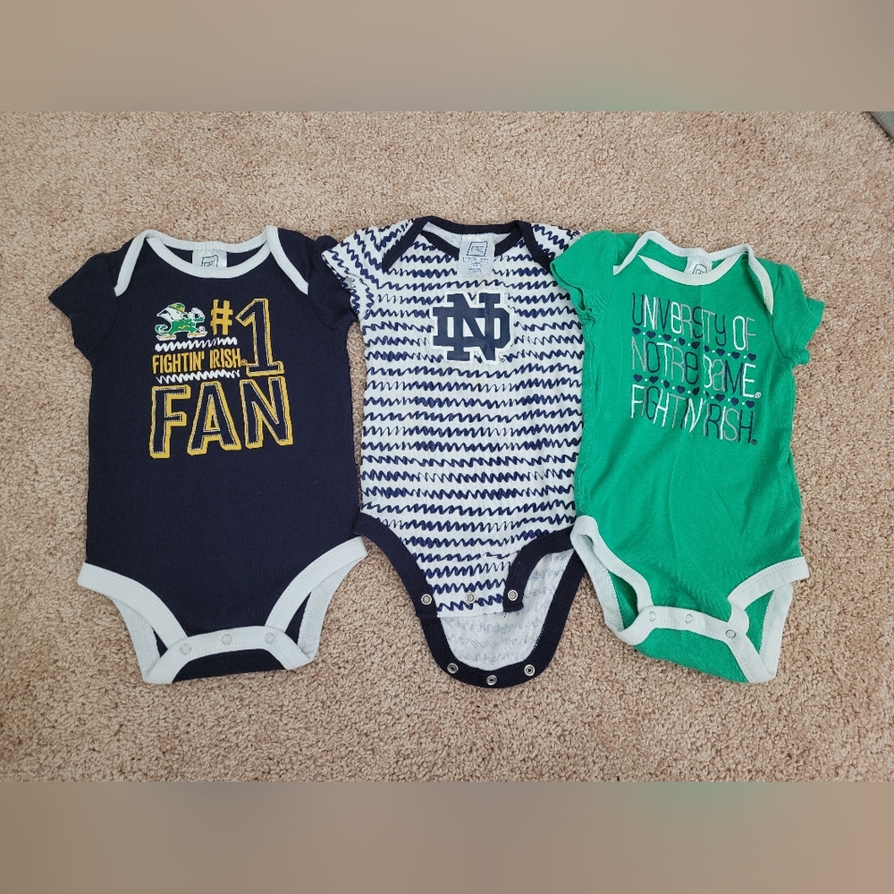 Notre Dame Onesie Set of 3 - 6-9 month